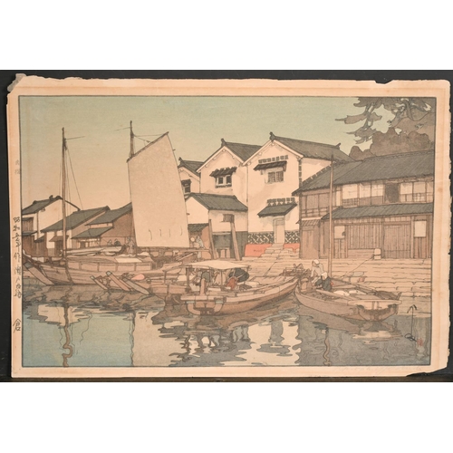 189 - Hiroshi Yoshida (1876-1950) Japanese. “Kura in Tomonoura”, Woodcut, Signed and Inscribed in Pencil, ... 