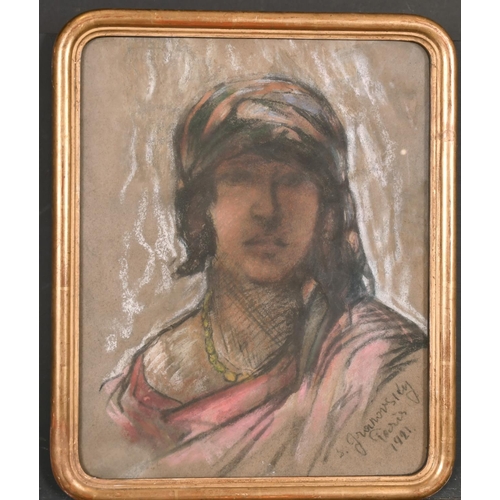 197 - Sam Granovsky (1889-1942) Russian. Bust Portrait of a Girl, Pastel, Signed, Inscribed ‘Paris’ and Da... 