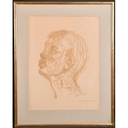 199 - Pavel Fedorovich Tchelitchew (1898-1957) Russian/American. “Anatomical Head”, Ink and Wash, Signed, ... 