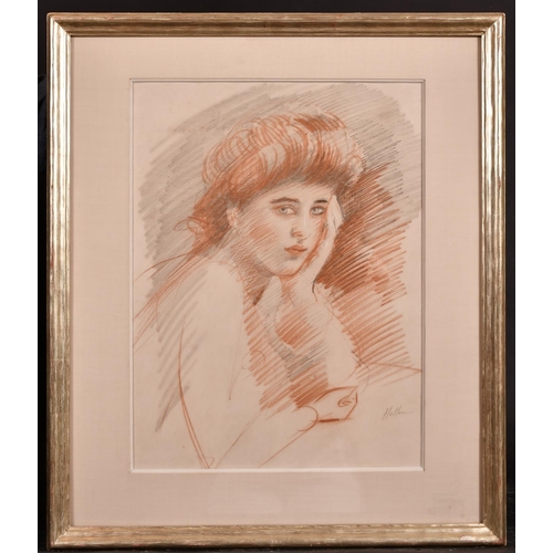 227 - Paul Cesar Helleu (1859-1927) French. “A Parisian Lady”, Red Chalk and Pencil, Signed in Pencil, and... 