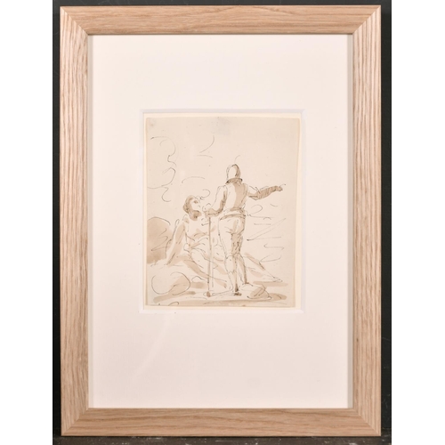 23 - 19th Century English School. Study of Don Quixote, Ink and Wash, 6” x 4” (15.2 x 10.2cm) and three o... 