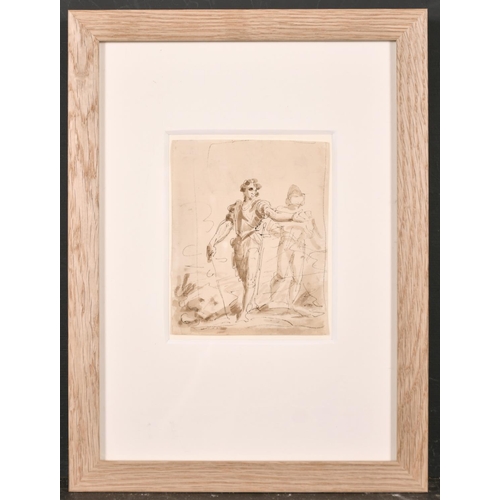 23 - 19th Century English School. Study of Don Quixote, Ink and Wash, 6” x 4” (15.2 x 10.2cm) and three o... 