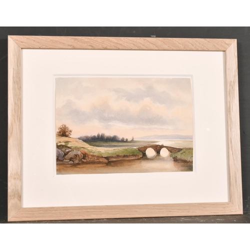 240 - After Simeon Fort (1793-1861) French. A River Landscape with a Figure, Watercolour, 8” x 6.5” (20.2 ... 