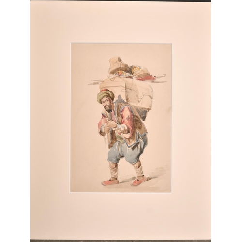 244 - Count Amadeo Preziosi (1816-1882) Maltese. A Study of Two Ladies, Watercolour, Mounted, Unframed 9.2... 