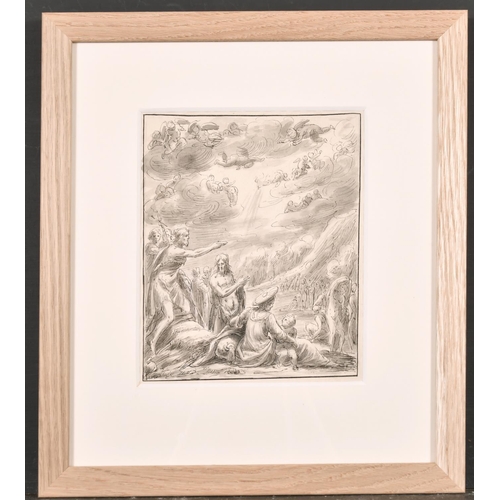 25 - Circle of Inigo Jones (1573-1652) British. The Baptism of Christ by John the Baptist, Ink and Wash, ... 