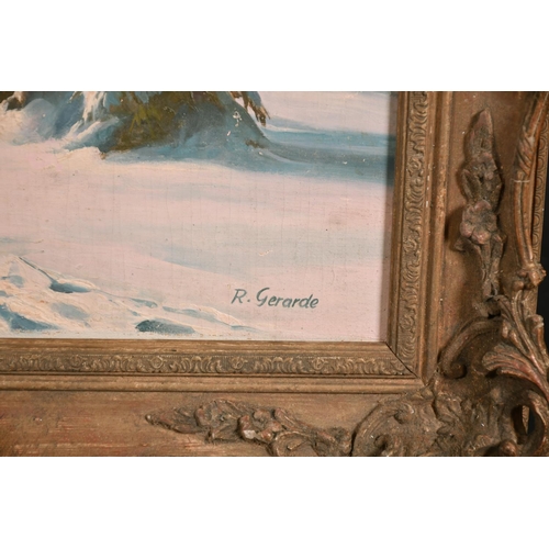 251 - R. Gerarde (20th Century) European. A Snow Covered Winter Landscape, Oil on Canvas laid down, 21” x ... 