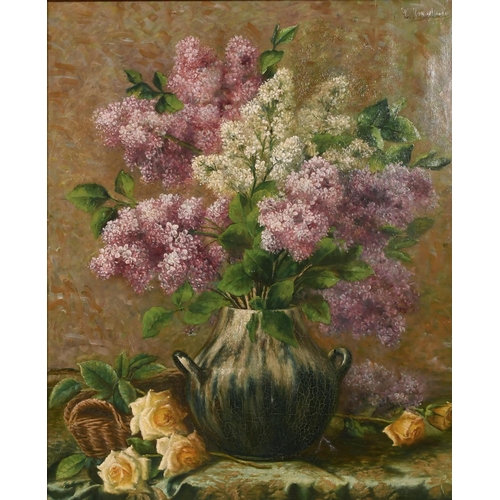 259 - Eugene van Mierlo (1880-1972) Belgian. Still Life of Flowers in a Vase, Oil on Canvas, Signed, 31.75... 