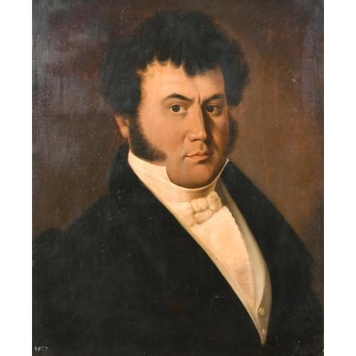 260 - 19th Century French School. Bust Portrait of a Man, Oil on Canvas, Dated 1827, Inscribed 'Philibert ... 