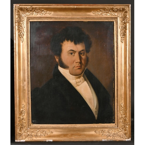 260 - 19th Century French School. Bust Portrait of a Man, Oil on Canvas, Dated 1827, Inscribed 'Philibert ... 