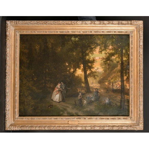 277 - Florent Nicolas Crabeels (1829-1896) Belgian. “Park Scene”, Elegant Figures and Children in a Landsc... 