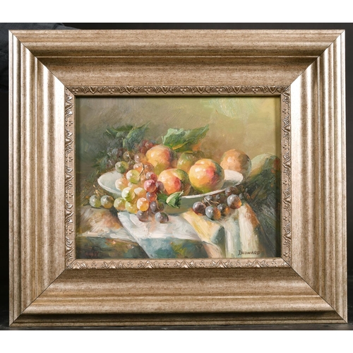 287 - J. Howard (20th Century) European. Still Life of Fruit in a Bowl, Oil on Panel, Signed, 8” x 10” (20... 