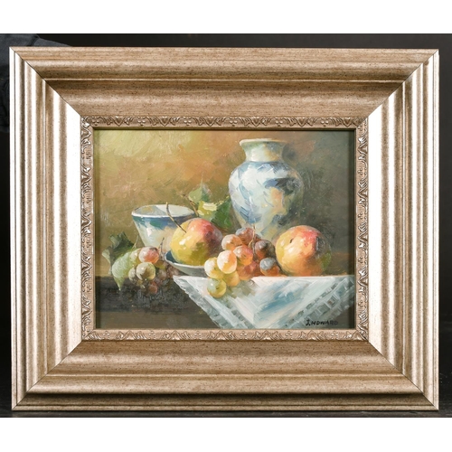 287 - J. Howard (20th Century) European. Still Life of Fruit in a Bowl, Oil on Panel, Signed, 8” x 10” (20... 