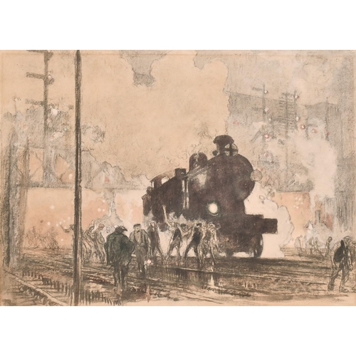 288 - After Frank Brangwyn (1867-1956) British. “Steam Train”, Lithograph in Colours, 12.75” x 17.75” (32.... 