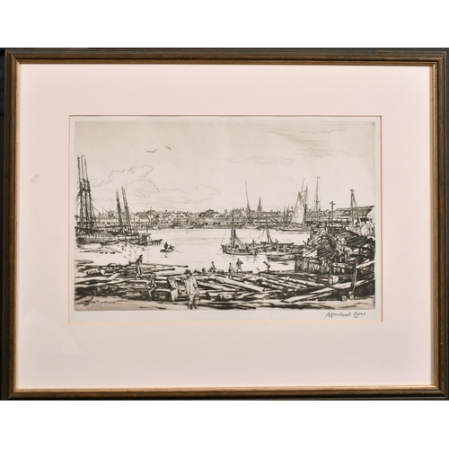 291 - David Muirhead Bone (1876-1953) British. “Autumn Evening, Lowestoft”, Etching, Signed in Pencil, 7.7... 