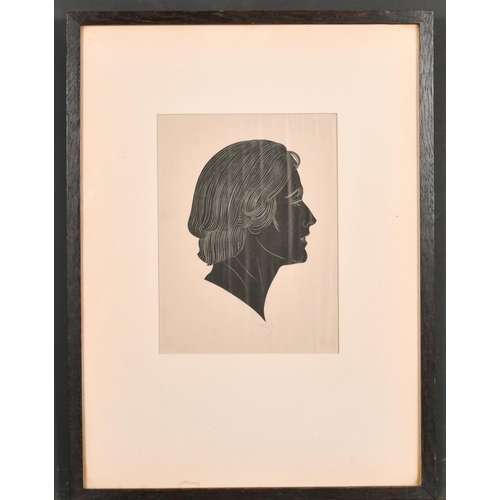 292 - Eric Gill (1882-1940) British. “Clare, Portrait of Mrs Pepler”, Woodblock, Signed in Pencil, 8.5” x ... 