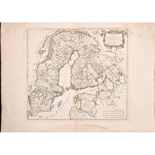 3 - After Guillaume Sanson de Abbeville (1633-1703) French. “Estates de la Couronne de Suede”, Map, Unfr... 