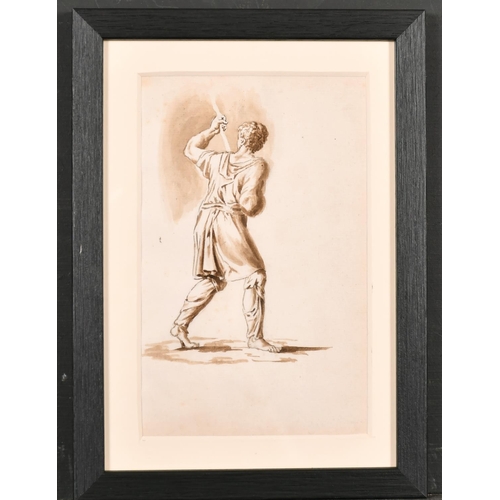 30 - 19th Century English School. A Study of the Back of a Man, Ink and Wash, 7” x 4.5” (17.7 x 11.4cm) a... 