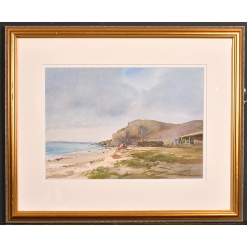 300 - Ashton Cannell (1927-1994) British. ‘Isle of Man’, a Beach Scene, Watercolour, Signed, and Inscribed... 