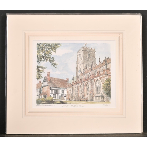 331 - Philip and Glyn Martin (20th-21st Century) British. “Knowle - St.Johns Church”, Lithograph, Signed, ... 