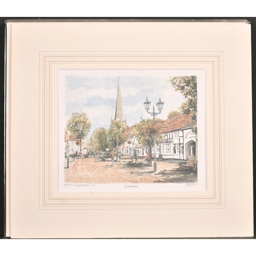 331 - Philip and Glyn Martin (20th-21st Century) British. “Knowle - St.Johns Church”, Lithograph, Signed, ... 