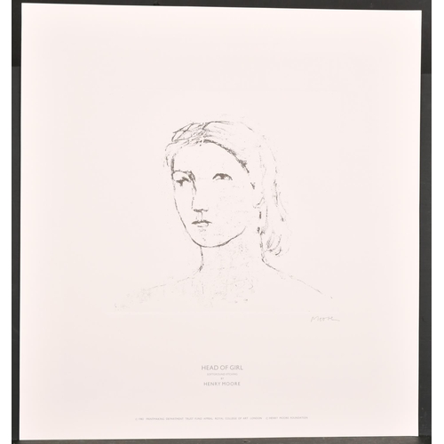 334 - Henry Moore (1898-1986) British. “Head of Girl”, Photo-Lithographic Reproduction, from a Softground ... 