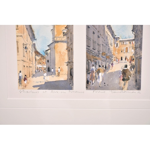 350 - David Norman (20th Century) British. “Shadows at Aix-en-Provence, France”, Watercolour, Signed, Insc... 