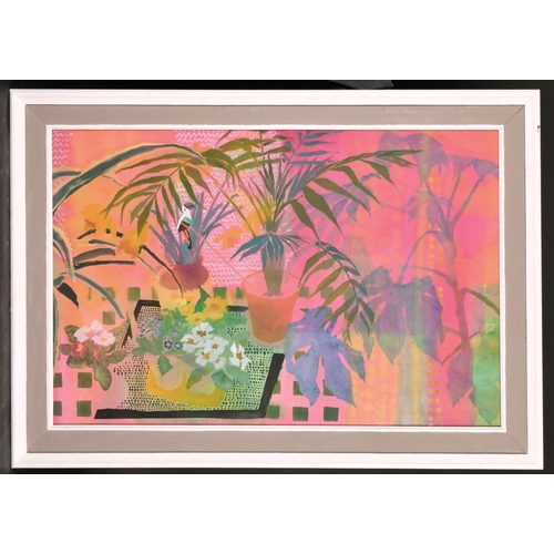 357 - Jenny Wheatley (1959-    ) British. A Tropical Still Life, Watercolour, Signed, 26” x 38.5” (66 x 97... 