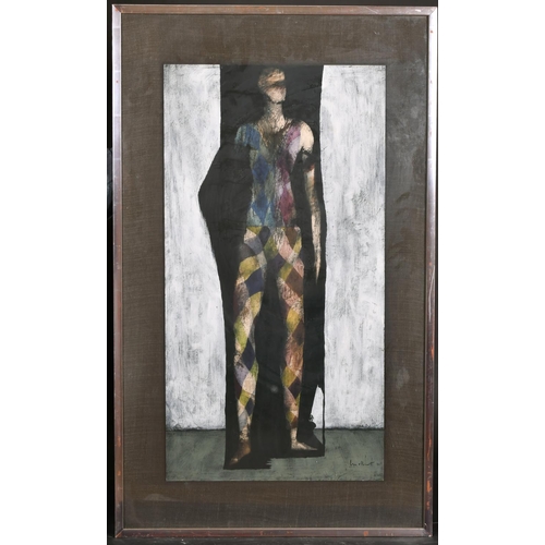 360 - Theyre Lee-Elliot (1903-1988) British. “Cloaked Harlequin, 1972”, Gouache, Signed and Dated ’72, 29.... 