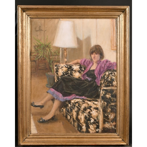 362 - Edward Dawson (1941-1999) British. Portrait of Caroline Vroom, Oil on Canvas, Signed, and Inscribed ... 