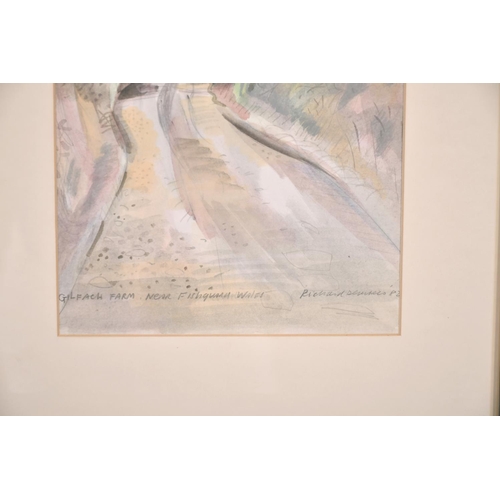 386 - Richard Demarco (1930-    ) “Gilfach Farm near Fishguard, Wales”, Watercolour, Signed, Inscribed and... 