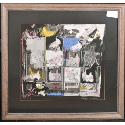 399 - Medhat Shafik (1956-    ) Egyptian. A Study of Doves, Mixed Media, Signed and Indistinctly Inscribed... 