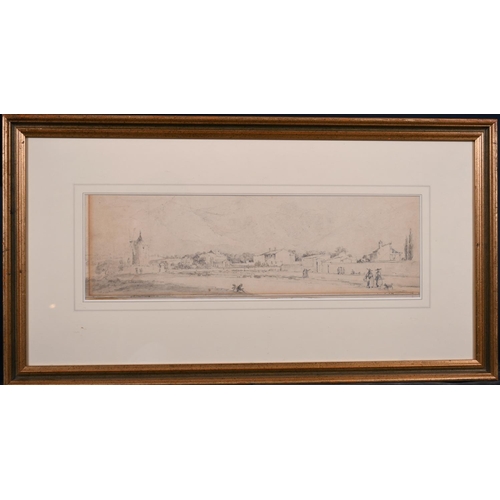 41 - Circle of Antonio Senape (1788-1850) Italian. An Italianate Landscape with Figures, Pencil, 5” x 16.... 