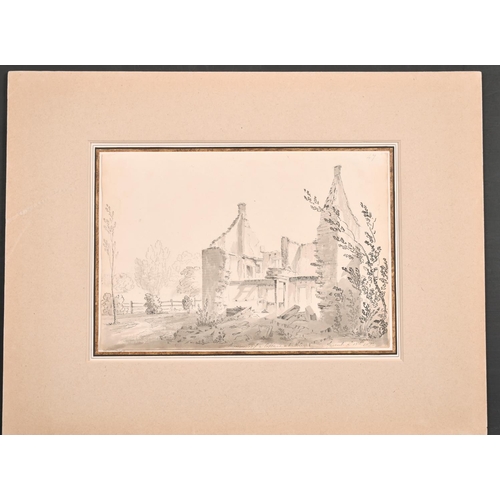 43 - 19th Century English School. “Remains of a Cottage at Altrop”, Ink and Wash, Inscribed and Dated ‘Au... 