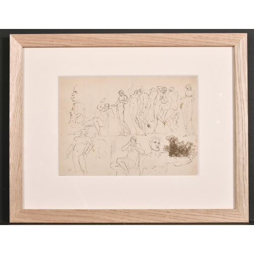 44 - Circle of Pierre-Paul Prud’hon (1758-1823) French. Study of a Group of Figures, Ink, 7” x 10” (17.8 ... 