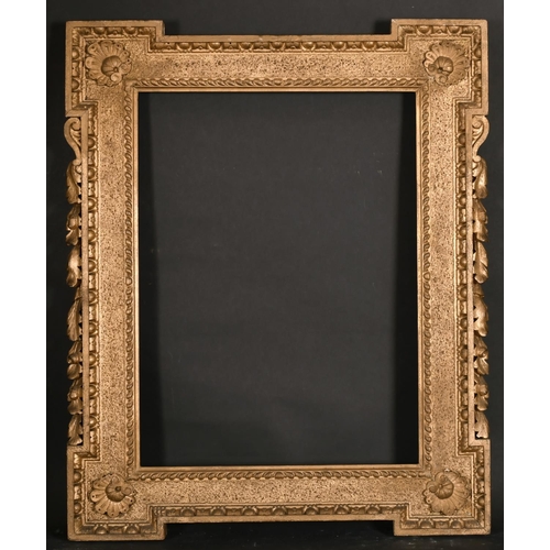 496 - Early 19th Century English School. A Carved Giltwood Broken Corner Carved Frame, with corner shells,... 