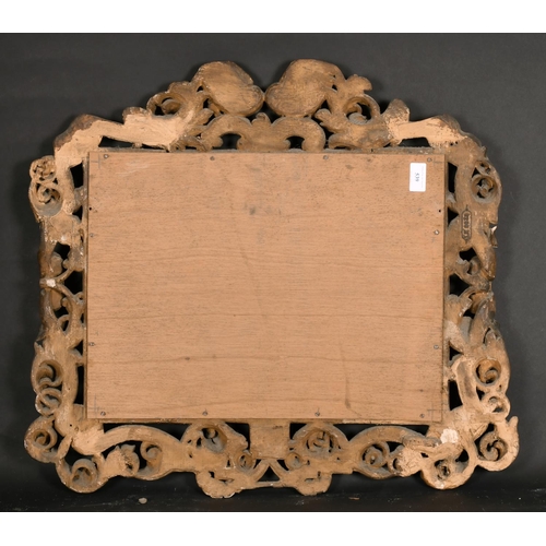 539 - 18th Century European School. A Carved Giltwood Baroque Frame, with a Heraldic Plaque, and inset mir... 