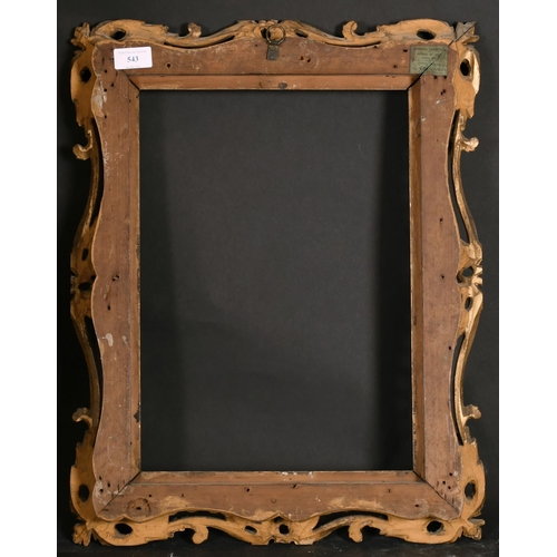 543 - Late 18th Century English School. A Carved Giltwood Frame, with swept and pierced centres and corner... 