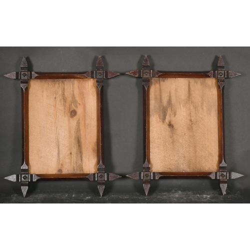 553 - 19th Century English School. A Pair of Cross Banded Ecclesiastical Wooden Frames, rebate 14.5” x 10.... 