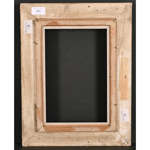 571 - 20th Century English School. A Painted Composition Frame, with swept centres and corners, with a fab... 