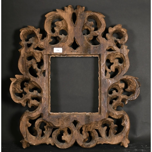 576 - 20th Century Italian School. An Elaborate Carved Wood Frame, with a gilt slip, rebate 10.5” x 9.25” ... 