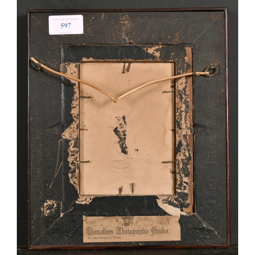 597 - 19th Century English School. An Elaborate Frame, with inset Print, in a Glass Boxed Frame Arched, re... 