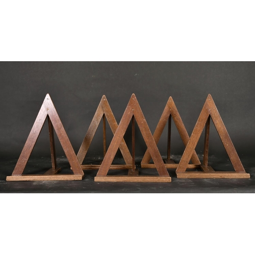 598 - 20th Century English School. A Set of Five Wooden Easels, 13” x 11” x 7” (33 x 28 x 17.7cm) (5)