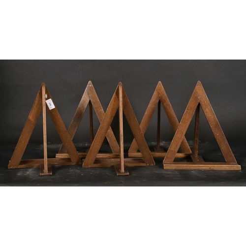 598 - 20th Century English School. A Set of Five Wooden Easels, 13” x 11” x 7” (33 x 28 x 17.7cm) (5)