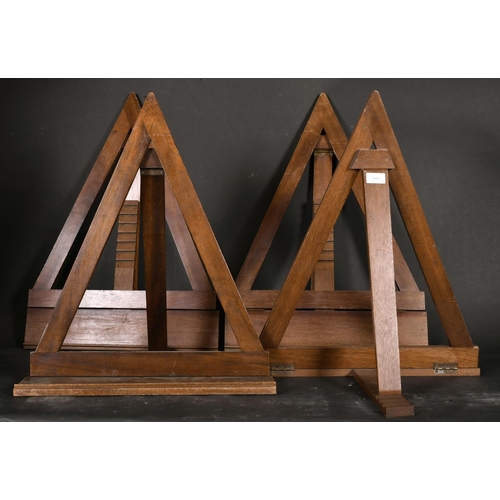 599 - Early 20th Century English School. A Set of Four Folding Wooden Easels, 25” x 20” x 16” (63.5 x 50.8... 