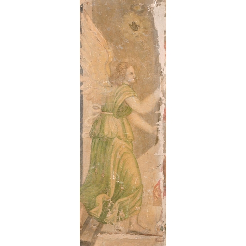 83 - 16th Century Italian School. Study of an Angel, Oil on Panel, a Fragment, 24.5” x 9.25” (62.2 x 22.8... 