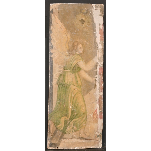 83 - 16th Century Italian School. Study of an Angel, Oil on Panel, a Fragment, 24.5” x 9.25” (62.2 x 22.8... 