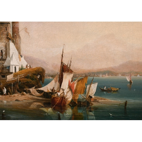 85 - Louis Ambroise Garneray (1783-1857) French. “Phare de Mascate (Muscat, Oman)”, Oil on Canvas, Signed... 