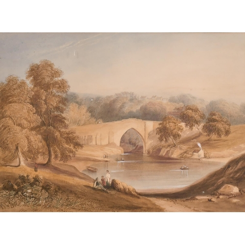 98 - M. Johnson (19th Century) British. A River Landscape with a Figure and Cattle, Watercolour, Signed a... 