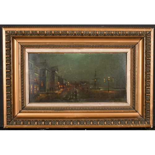 100 - Wilfred Jenkins (1857-1936) British. Liverpool Docks by Moonlight, Oil on Board, Signed, 7