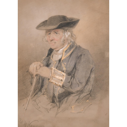 109 - William Henry Kearney (1800-1858) British. A Greenwich Pensioner, Chalk and Pencil, Signed, and Insc... 